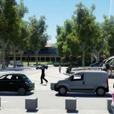 BHNS : Bus à Haut Niveau de Service place de la Rotonde à Aix 