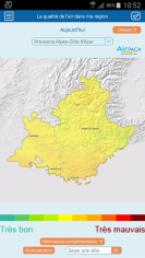 capture d'ecran application atmo france